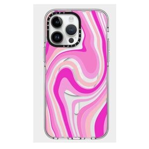 Casetify Clear Case - Pink Swirls Pattern